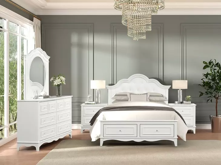 Naucalpan White 2 Drawer Nightstand