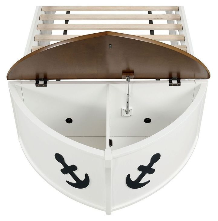 Poseidon White and Oak Twin Captain Platform Bed