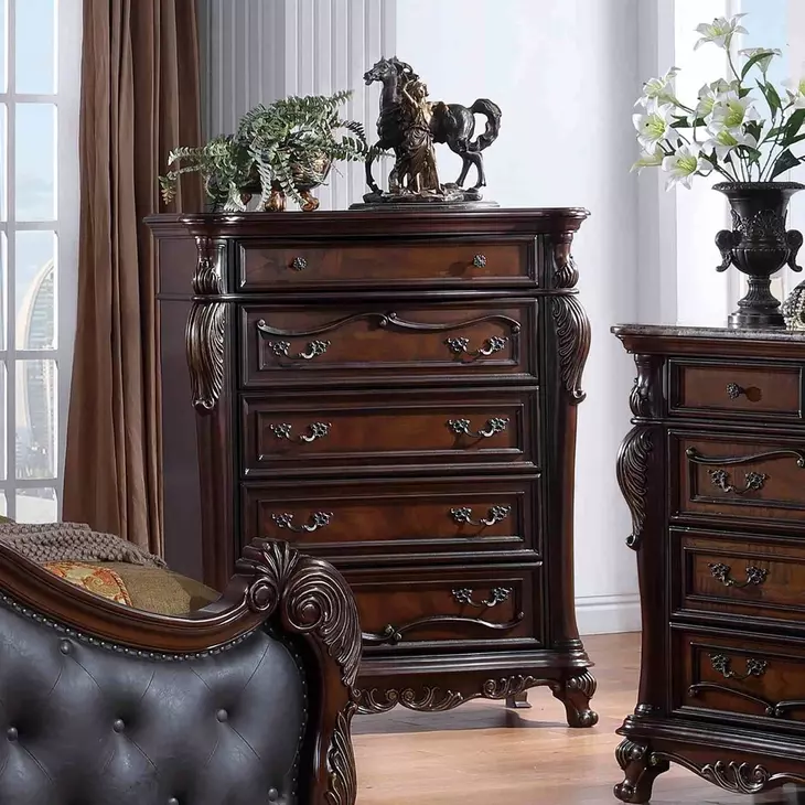 Ventresca Dark Cherry 5 Drawer Chest