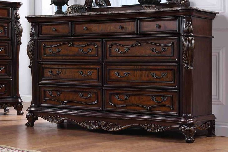 Ventresca Dark Cherry 9 Drawer Dresser