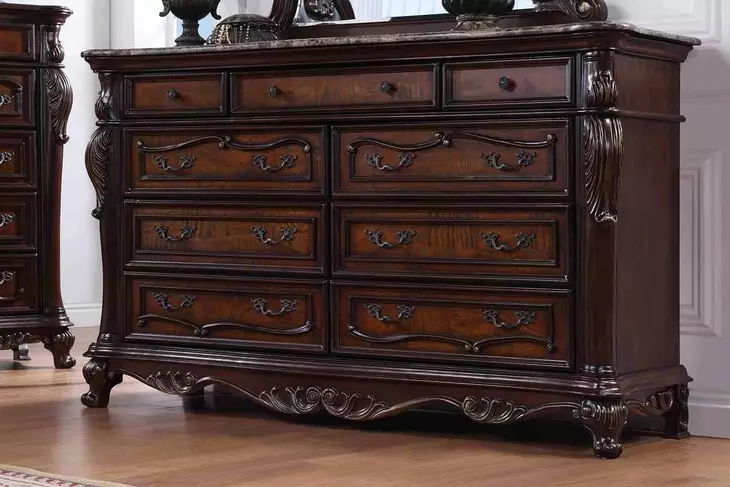 Ventresca Dark Cherry 9 Drawer Dresser
