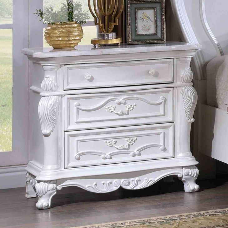Ventresca White 3 Drawer Nightstand