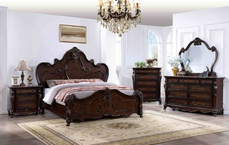 Roselli Dark Cherry Queen Panel Bed From Furniture of America