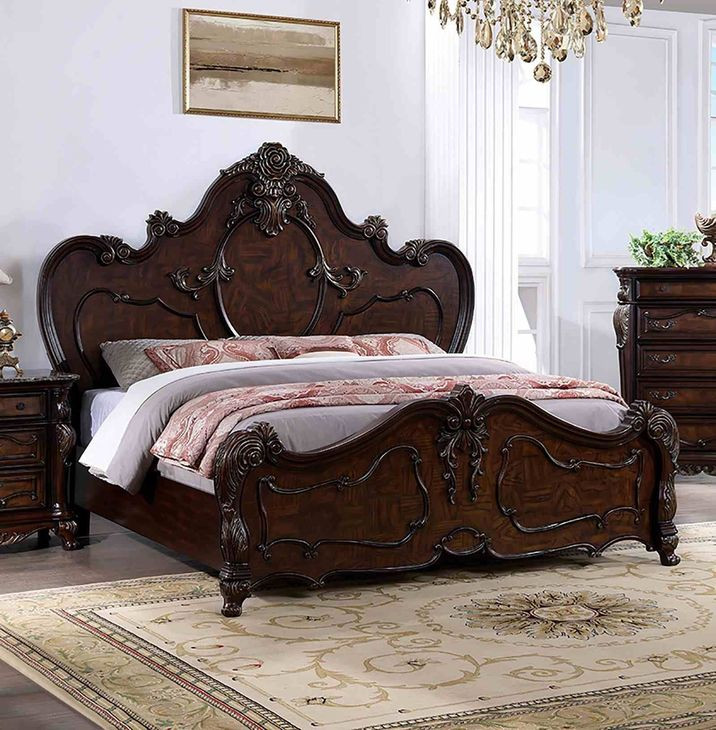 Roselli Dark Cherry Queen Panel Bed From Furniture of America