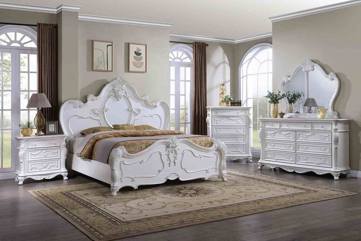 Roselli White Queen Panel Bed From Furniture of America| Coleman