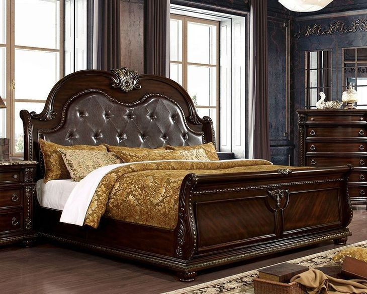 Fromberg Brown Cherry Sleigh Bedroom Set