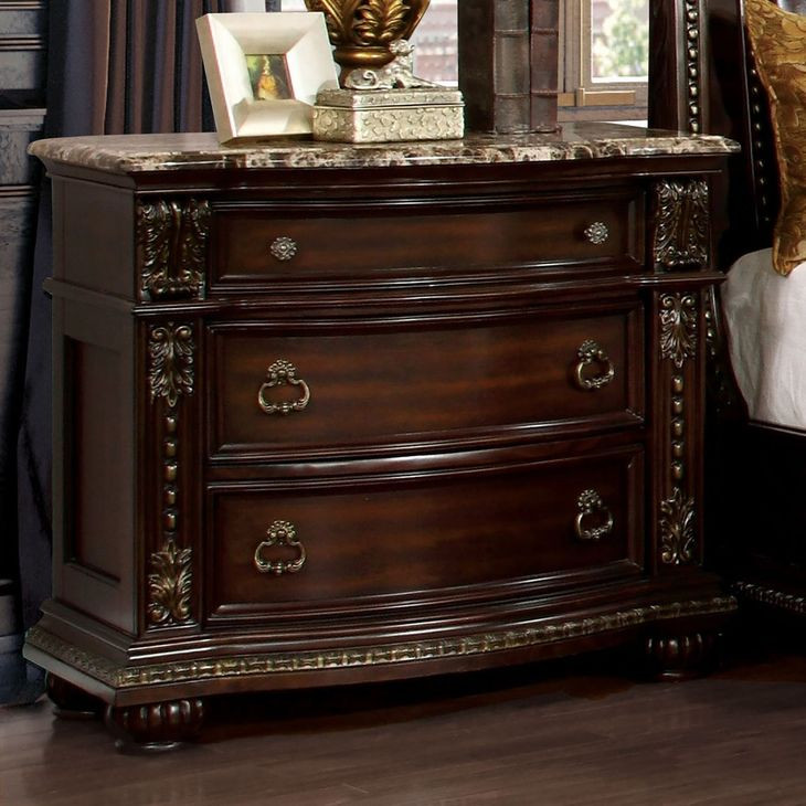 Fromberg Brown Cherry 3 Drawer Nightstand