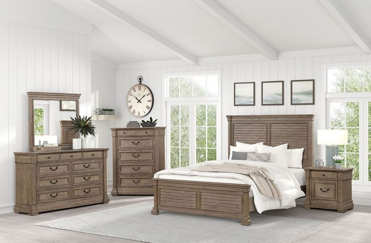 Sheringham Weathered Gray Panel Bedroom Set