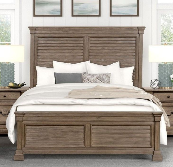 Sheringham Weathered Gray King Panel Bed