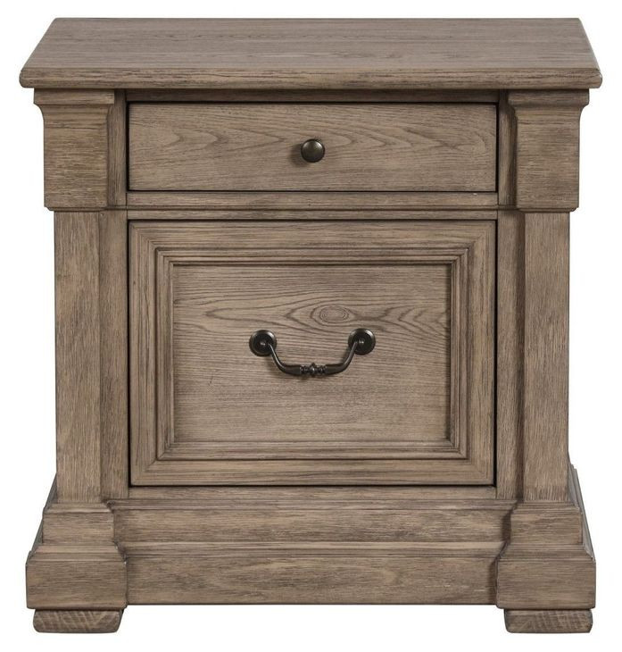 Sheringham Weathered Gray 2 Drawer Nightstand