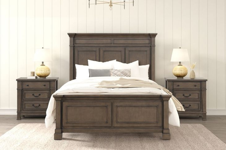 Huddersfield Dark Walnut Panel Bedroom Set
