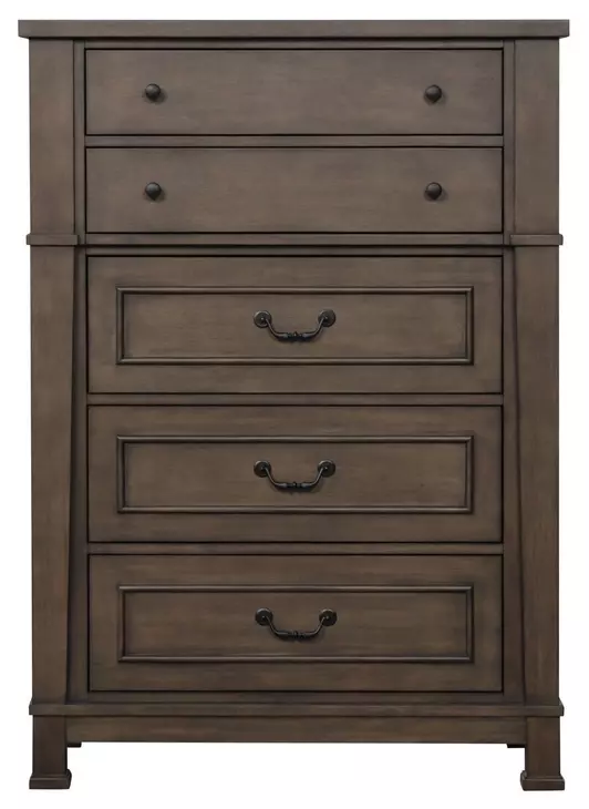 Huddersfield Dark Walnut 5 Drawer Chest