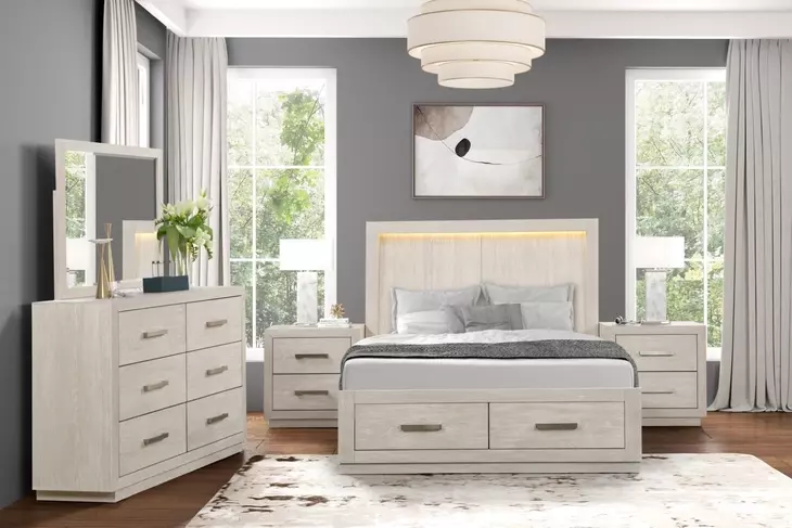 Wellingborough Light Gray 6 Drawer Dresser