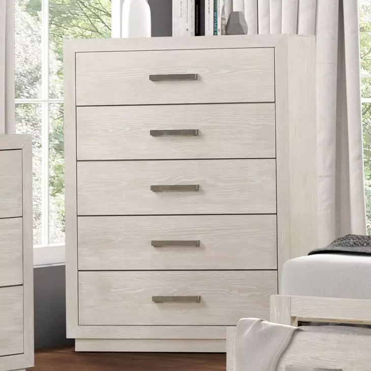 Wellingborough Light Gray 5 Drawer Chest