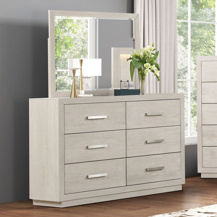 Wellingborough Light Gray Rectangular Dresser Mirror