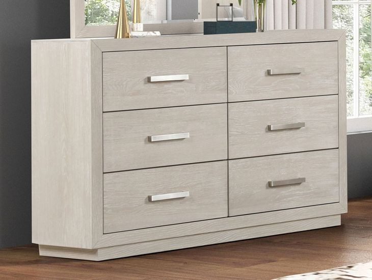 Wellingborough Light Gray 6 Drawer Dresser