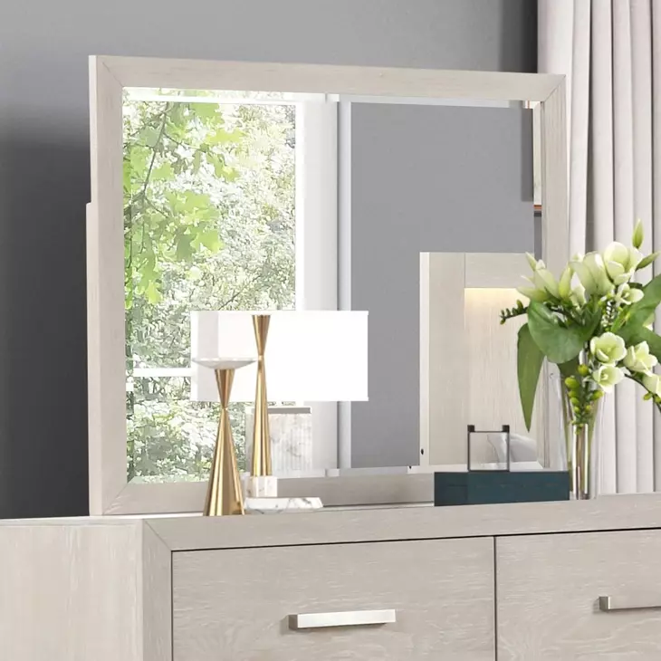 Wellingborough Light Gray Storage Panel Bedroom Set with LED Light