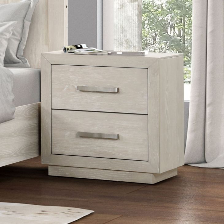 Wellingborough Light Gray 2 Drawer Nightstand