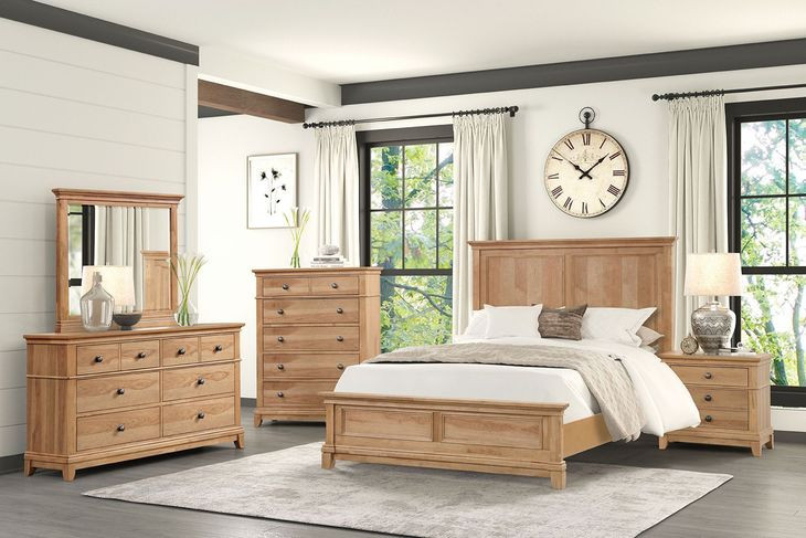Mchenry Natural Oak Panel Bedroom Set
