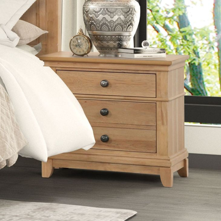 Mchenry Natural Oak 3 Drawer Nightstand