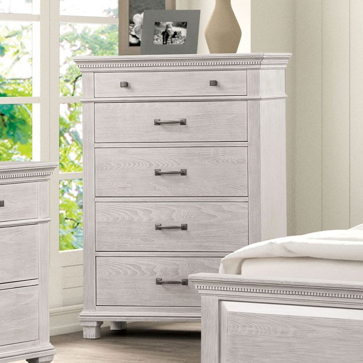 Swanley Weathered Gray 5 Drawer Chest