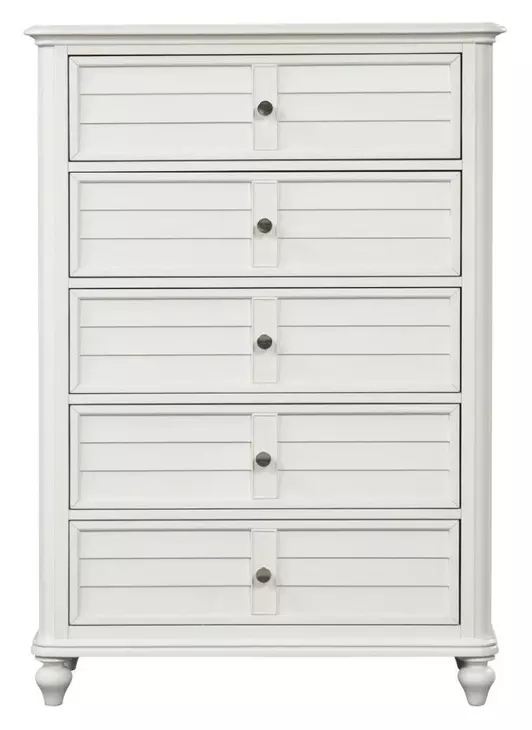 Whitehaven Antique White 5 Drawer Chest