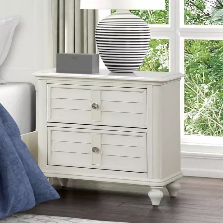 Whitehaven Antique White 2 Drawer Nightstand