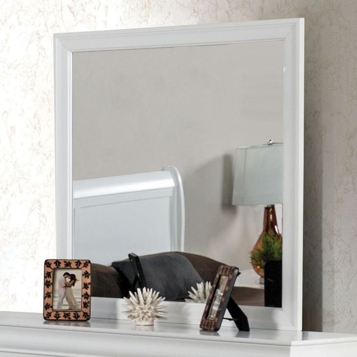 Louis Philippe White Square Dresser Mirror