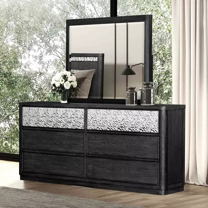 Sterling West Ash Gray Rectangular Dresser Mirror