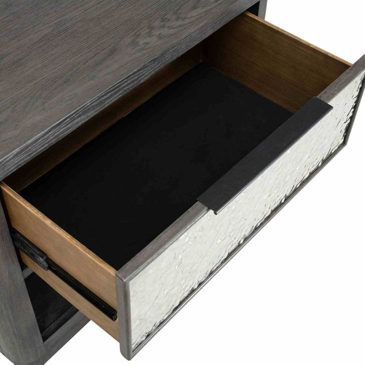 Sterling West Ash Gray 1 Drawer Nightstand with USB Charging