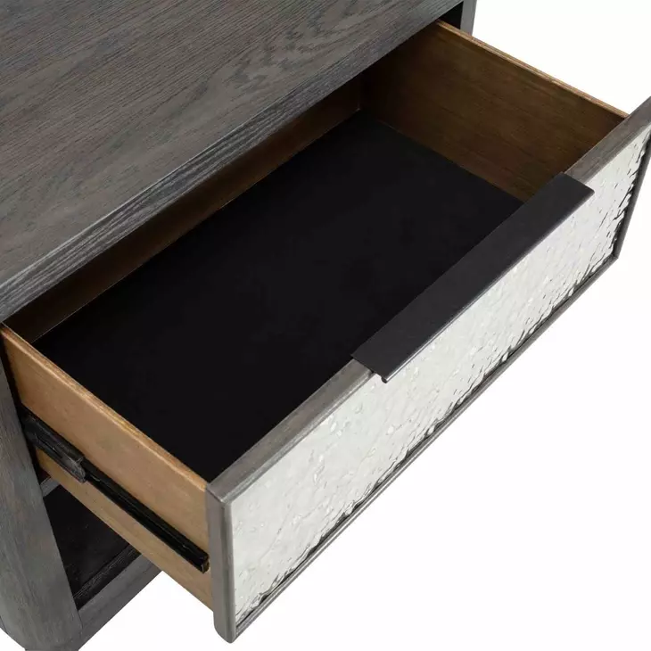Sterling West Ash Gray 1 Drawer Nightstand with USB Charging