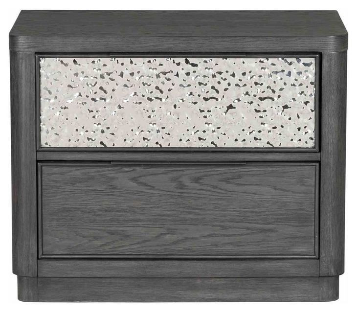 Sterling West Ash Gray 2 Drawer Nightstand with USB Charging