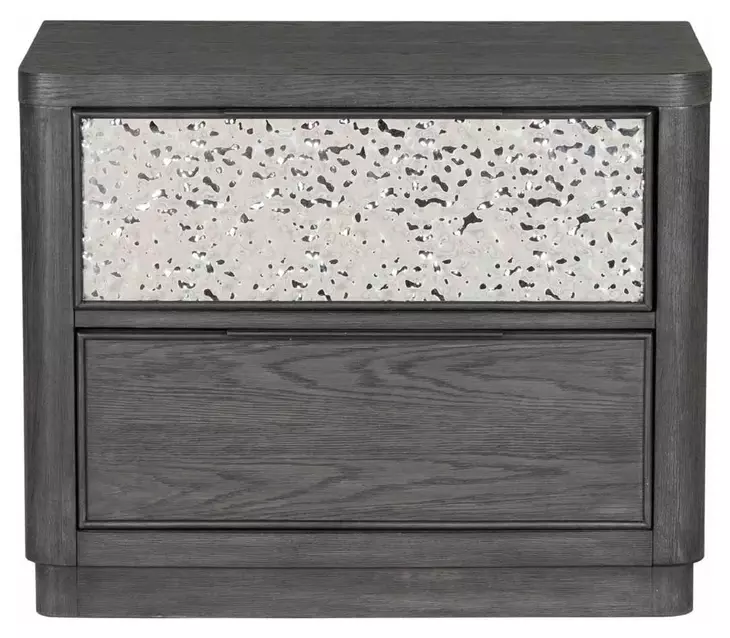 Sterling West Ash Gray 2 Drawer Nightstand with USB Charging