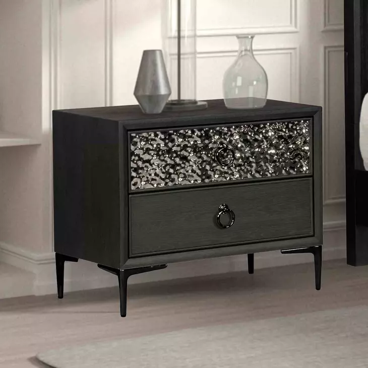 Bashford Espresso 2 Drawer Nightstand with USB Charging