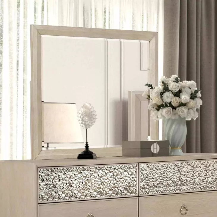Bashford Natural Oak Rectangular Dresser Mirror