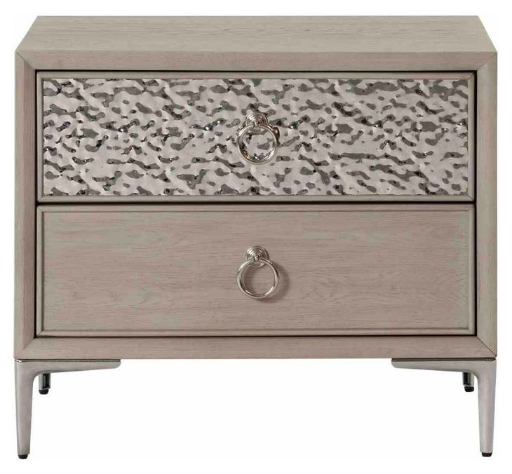 Bashford Natural Oak 2 Drawer Nightstand with USB Charging
