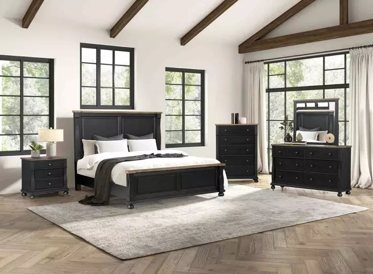 farmhouse black dresser Furniture of America Millers 6-Drawer Dresser, Color:TILE MDS_2026_30 Looks that work in went to pfw and