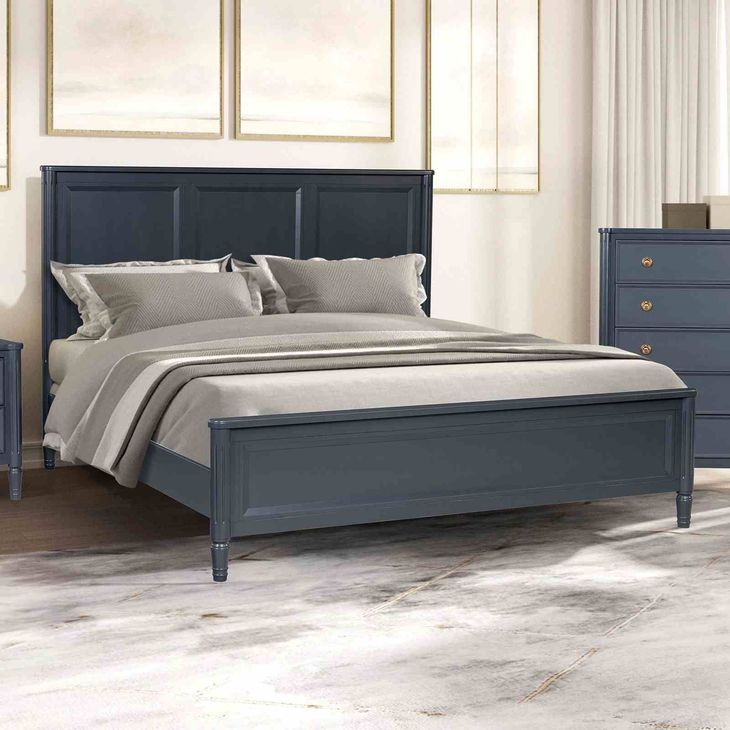 Altamira Malta Blue Queen Panel Bed