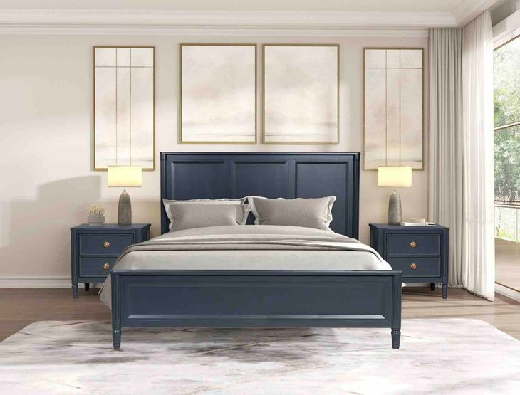 Altamira Malta Blue Panel Bedroom Set