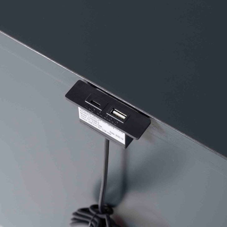 Altamira Malta Blue 2 Drawer Nightstand with USB Charging