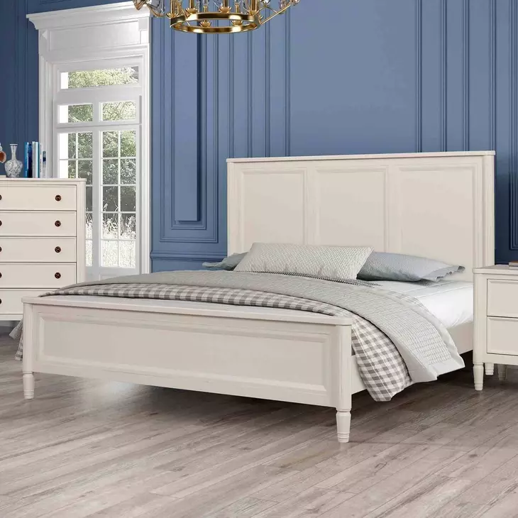 Altamira White King Panel Bed