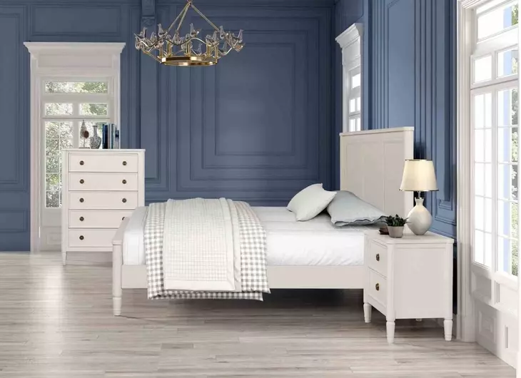 Altamira White King Panel Bed