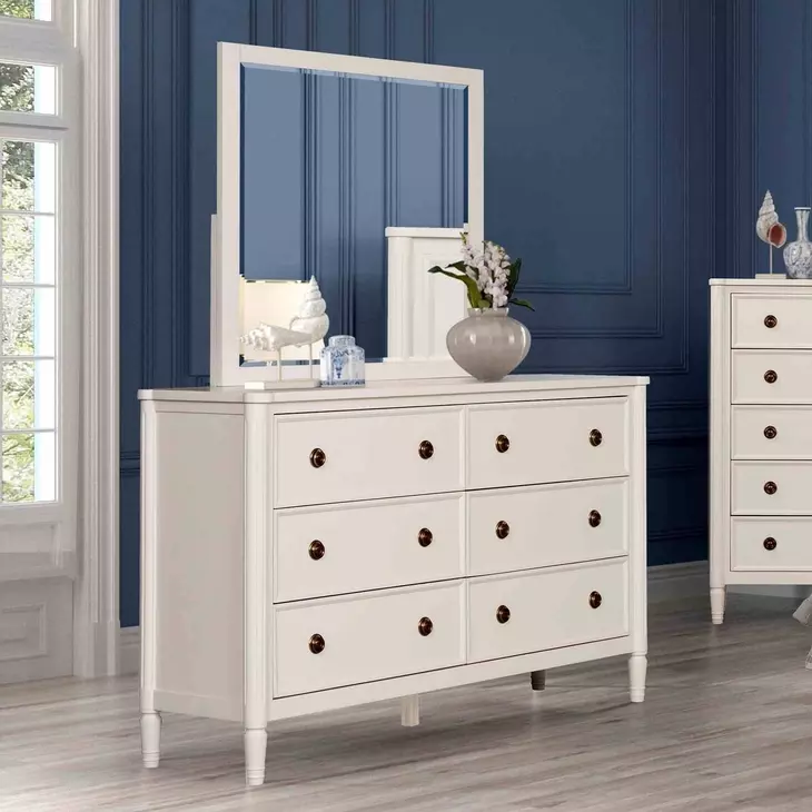 Altamira White Rectangular Dresser Mirror
