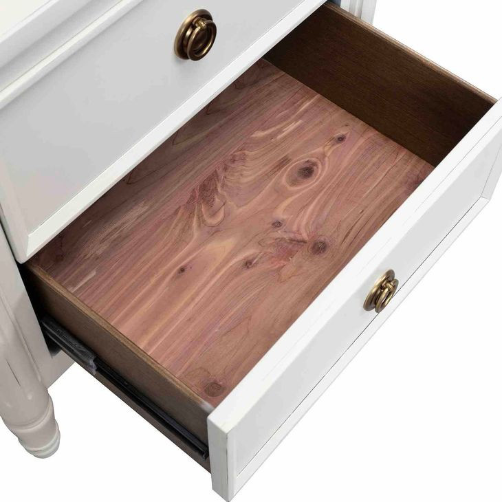 Altamira White 2 Drawer Nightstand with USB Charging