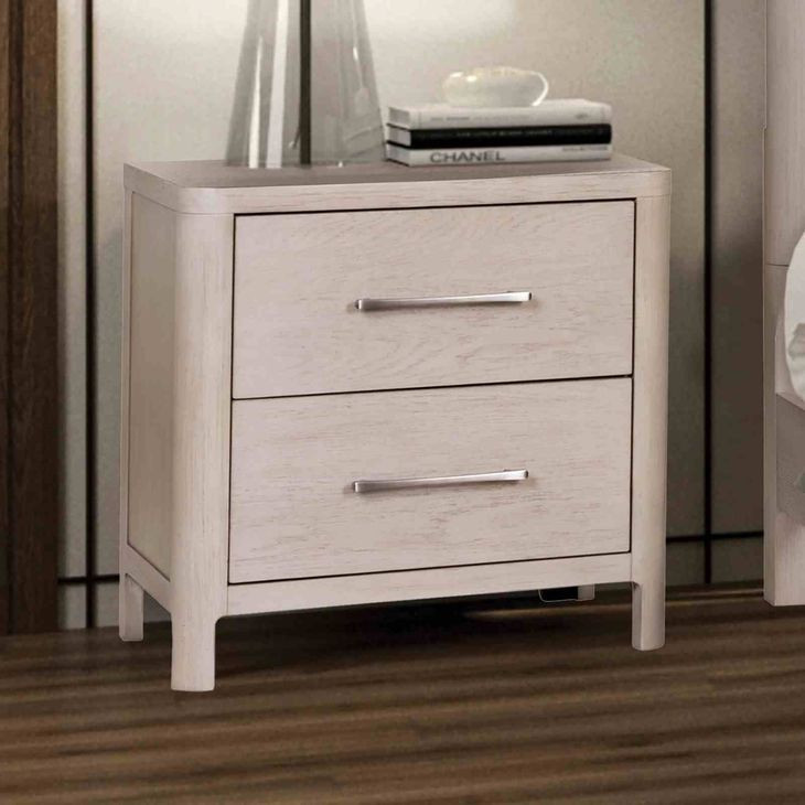 Fareham Oak 2 Drawer Nightstand with USB Charging