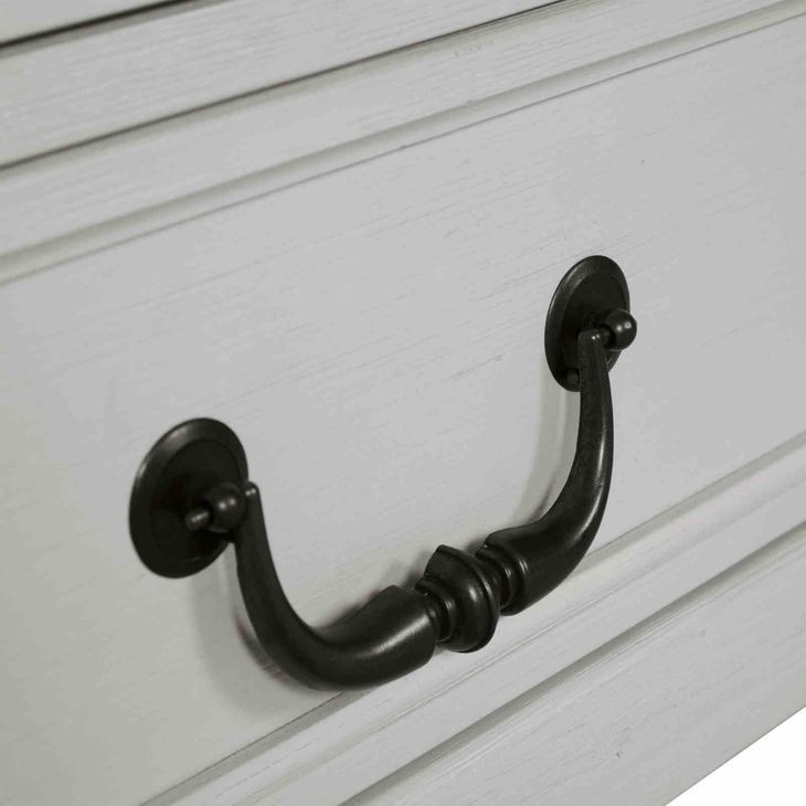 Hampstead White and Dark Brown Queen Storage Panel Bed