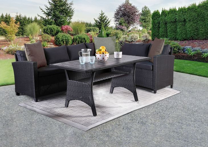 Kimara Black 57" Outdoor Dining Table