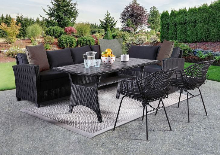 Kimara Black 57" Outdoor Dining Table