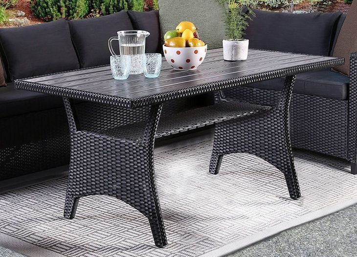 Kimara Black 57" Outdoor Dining Table