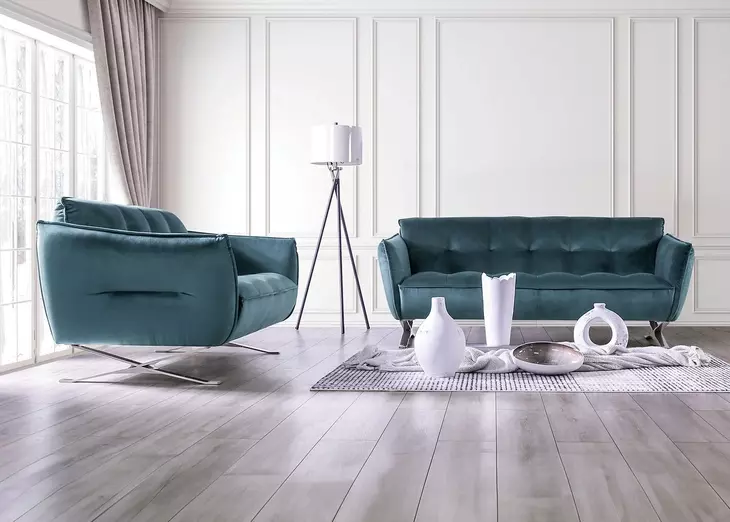 Civellutino Teal 80" Sofa